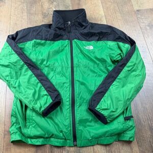 The North‎ Face Boys Medium 10/12 Green Black Ripstop Windbreaker Jacket